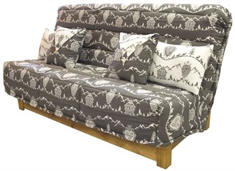 Clic clac Type Laetitia couchage 130x190 tissu Domancy Gris