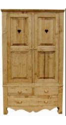 ARMOIRE 2 PORTES COEUR + 3 TIROIRS