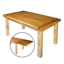 Table 4 pieds + 2 rallonges intégrées de 50cm chacune